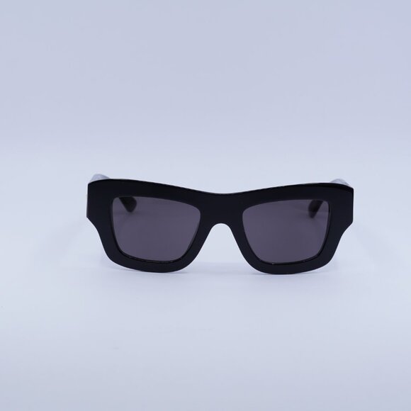 Bottega Veneta BV1357S 001 Sunglasses Shiny Black Square Frame, Grey Lenses main image 5